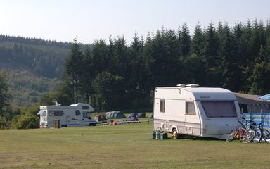 Caravan in field 
