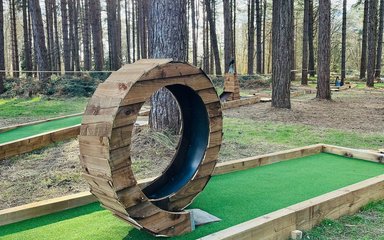 Adventure golf in the woods