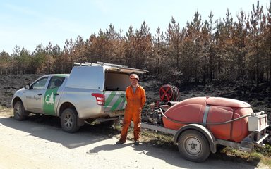 Fogging team at Wareham forest fire