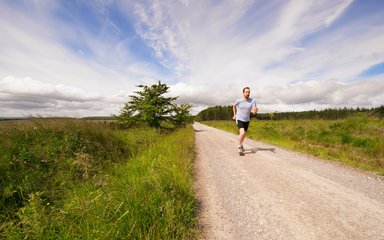 Runner on country road