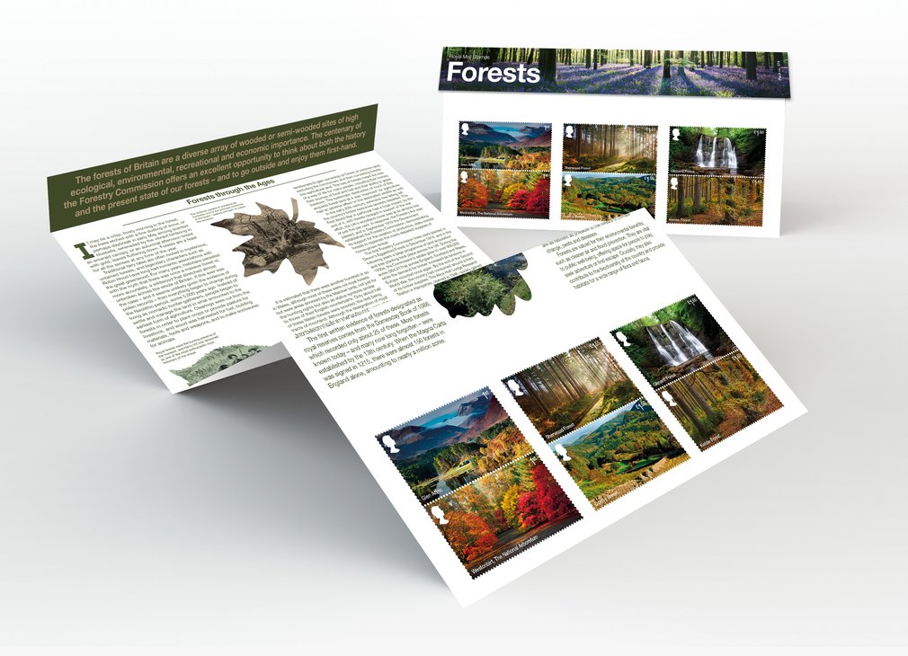 Royal Mail Forests stamps collection - presentation pack