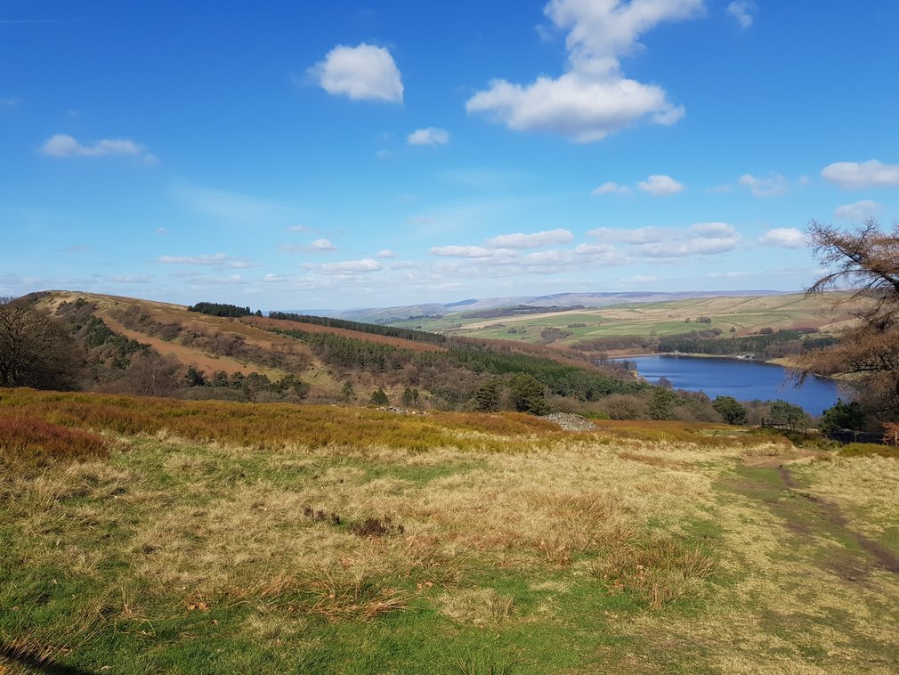 Goyt Valley landscape with views over reservoir