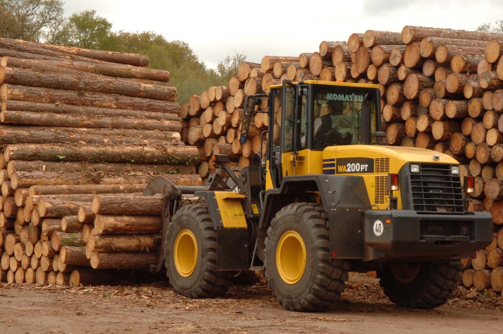 Machine in timber yard