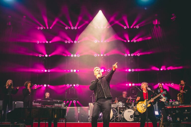 Gary Barlow performing at Delamere Forest
