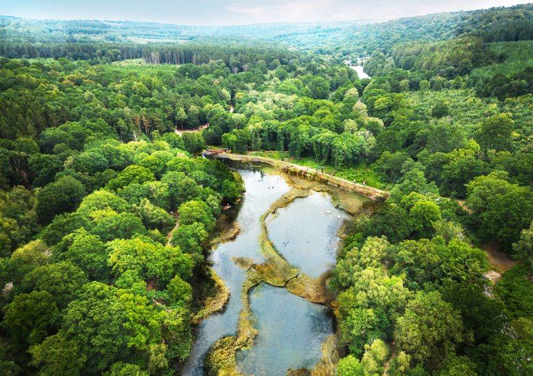 Upper Cannop from above. A more natural approach will see the current dam kept as it is, and wetland habitats will be created